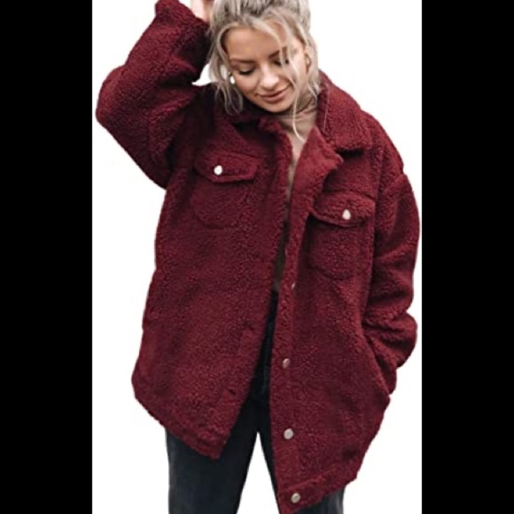 Fuzzy faux sherpa trucker jacket
